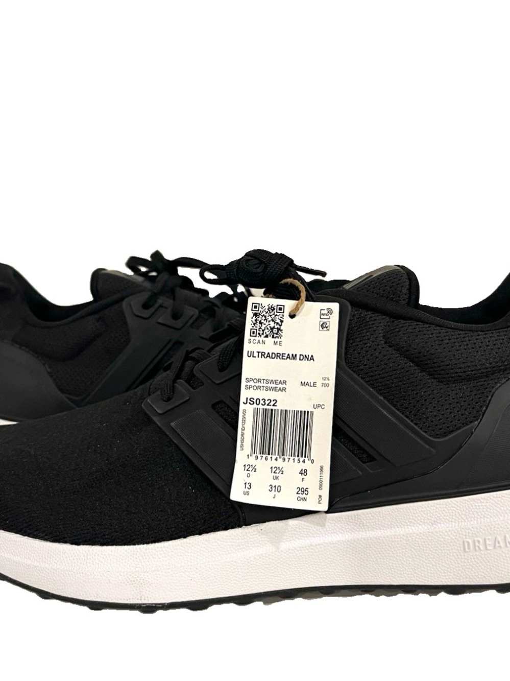 adidas UltraDream DNA Men's size 13 Core Black White New No Box style JS0322